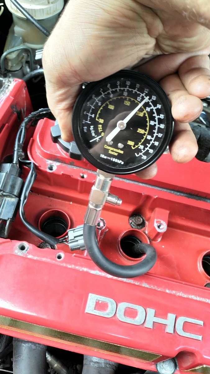 Compression test is in:CYL 1: 12,4barCYL 2: 12,5barCYL 3: 12,9barCYL 4: 12,9barSeems reasonable?