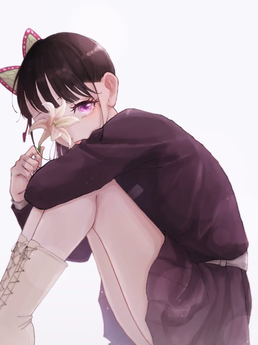 をかしさんがTwitterに投稿した栗花落カナヲ(鬼滅の刃)のイラスト。