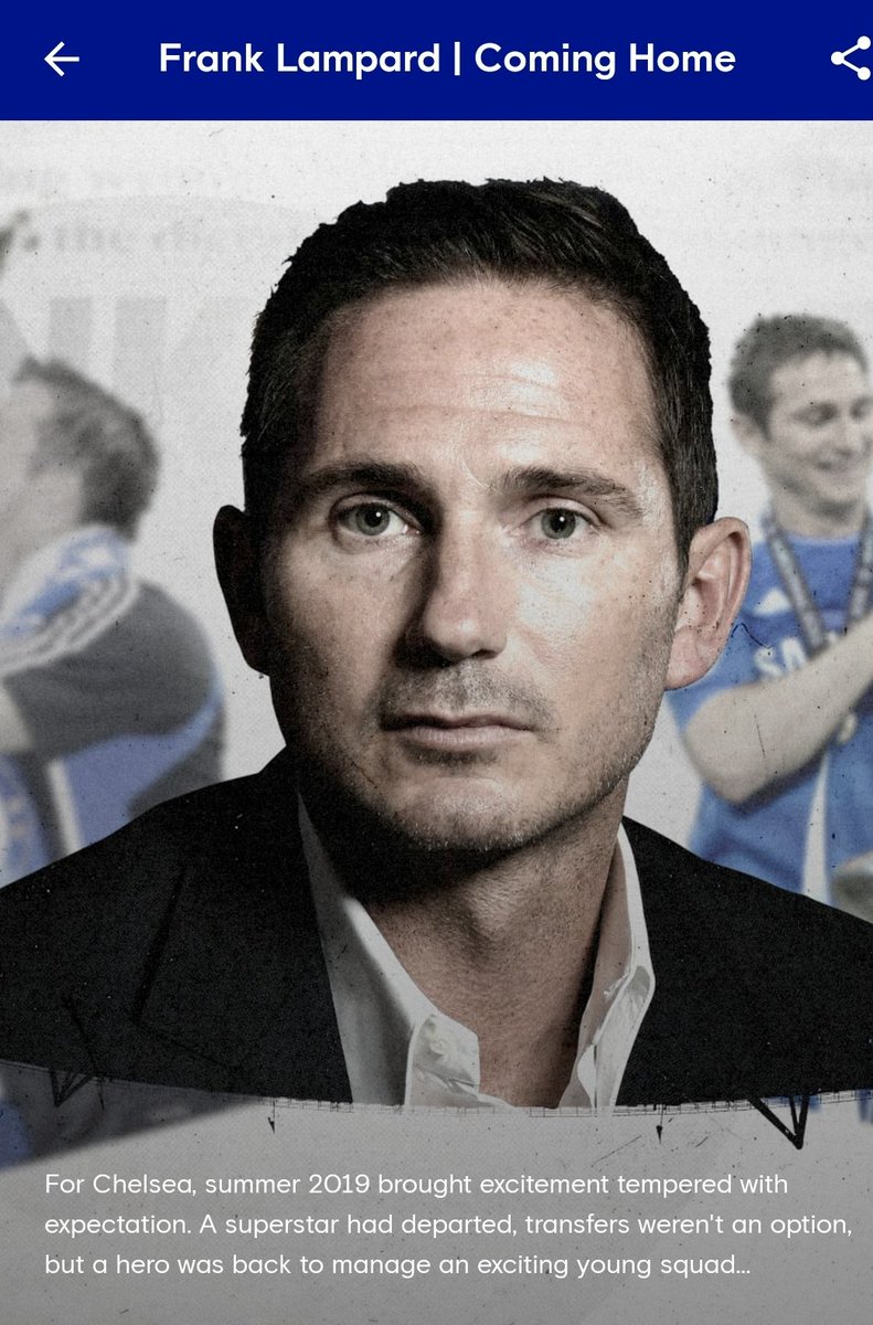 Frank Lampard: Coming Home - Frank Assessment (8/8)Key points:- Loved it! concept!- Enjoyed the behind-the-scenes insights - Would have loved to have seen more depth and detailsFor me, a must watch for s fans!Look forward to the next one  @ChelseaFC  #Chelsea