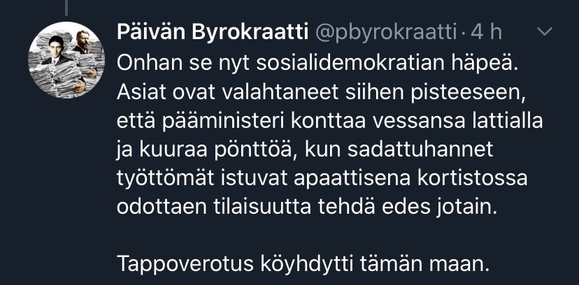 JuliannaKentala's tweet photo. Missä olit, kun sosialidemokratian häpeäksi paljastui itse vessansa siivoava pääministeri? https://t.co/g5eESS5M2Q