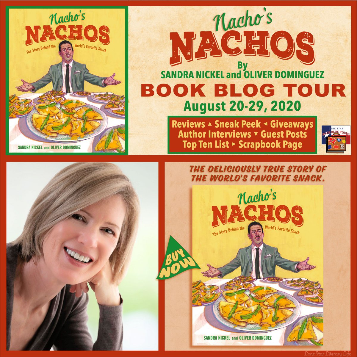 'This story is compelling and a fun celebration of the #MexicanHeritage of nachos.' @BookBustle shares her #BookReview & your chance to #WIN NACHO'S NACHOS by @senickel on the #LoneStarLit Tour. Check it out! #foodhistory #nachos #middlegrade @LEEandLOW 

bookbustle.com/2020/08/22/blo…