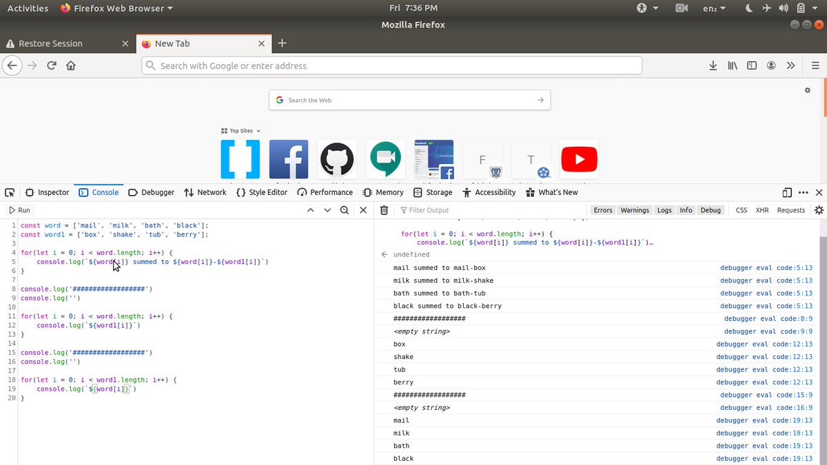 josh_script's tweet image. I discovered that you can create and initialize 2 arrays, and also access the arrays individually when iterating using any of the array variable names created as the iterator in a for loop. What's the explanation on that
#curious_mind_in_tech
#100DaysOfCode
#codescript