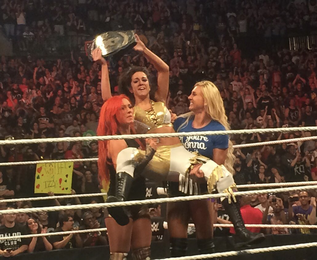 WWEGP's tweet photo. 5 years ago today. @itsBayleyWWE VS @SashaBanksWWE in one of the greatest matches WWE has ever produced. I was in the second row at the first #NXTTakeOver Brooklyn and I will never forget the energy, excitement &amp; emotion these two talents elicited from the crowd. Wrestling magic https://t.co/l1nqHKHn7N