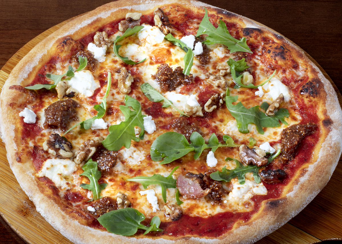 Goat’s Cheese &amp; Walnut Pizza 🍕                                                                                Goat’s cheese, walnuts, caramelised fig, rocket, tomato sauce &amp; mozzarella.  Order for delivery 01 8375727 #Pizza #Drumcondra #Dublin RT