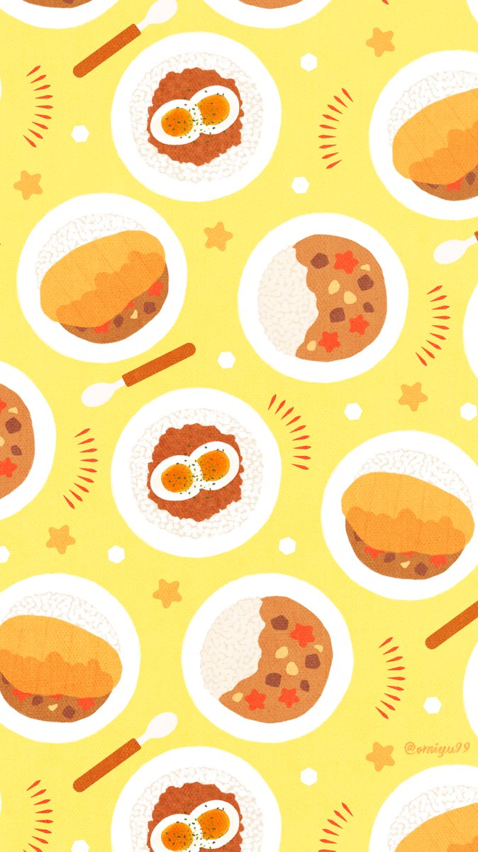 Omiyu みゆき En Twitter カレーライスな壁紙 Illust Illustration 壁紙 イラスト Iphone壁紙 カレー Curry 食べ物