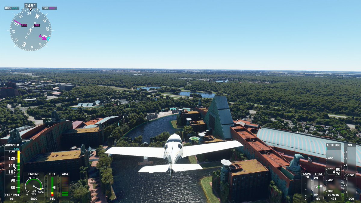 TexasSwede's tweet image. Doing some low level flying around Orlando  in #MicrosoftFlightSimulator. Behold Swan and Dolphin, where #Lotusphere and #IBMConnect took place yearly for over two decades. @DominoForever @HCLAmbassador @IBMChampion