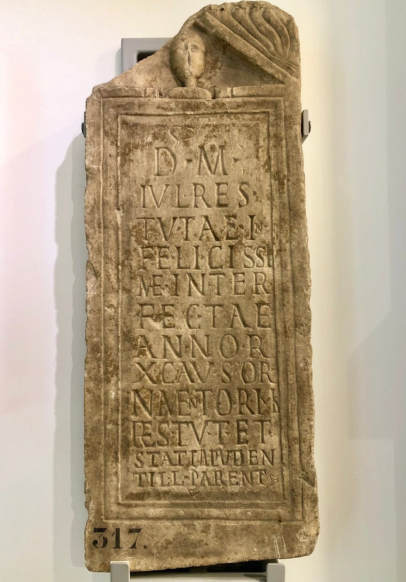 13) One thing Julius and Statia could do was pay for a stone grave-marker for young Julia, with an epitaph that broke with convention by bluntly describing her cause of death – robbery and murder - something rarely seen on Roman grave memorials...