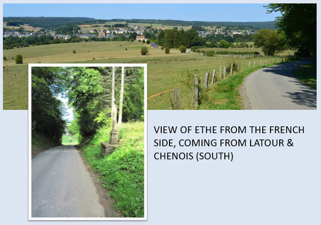 Around 7.20 the avant-garde of 14eBde (Felineau) enters Ethe,followed by Trentinian & his Diivsional Staff & the rest of 14e Brigade, with three artillery batteries. Until 8.30, a thick fog covers the area following the storms of the day before and the hot summer temperatures.