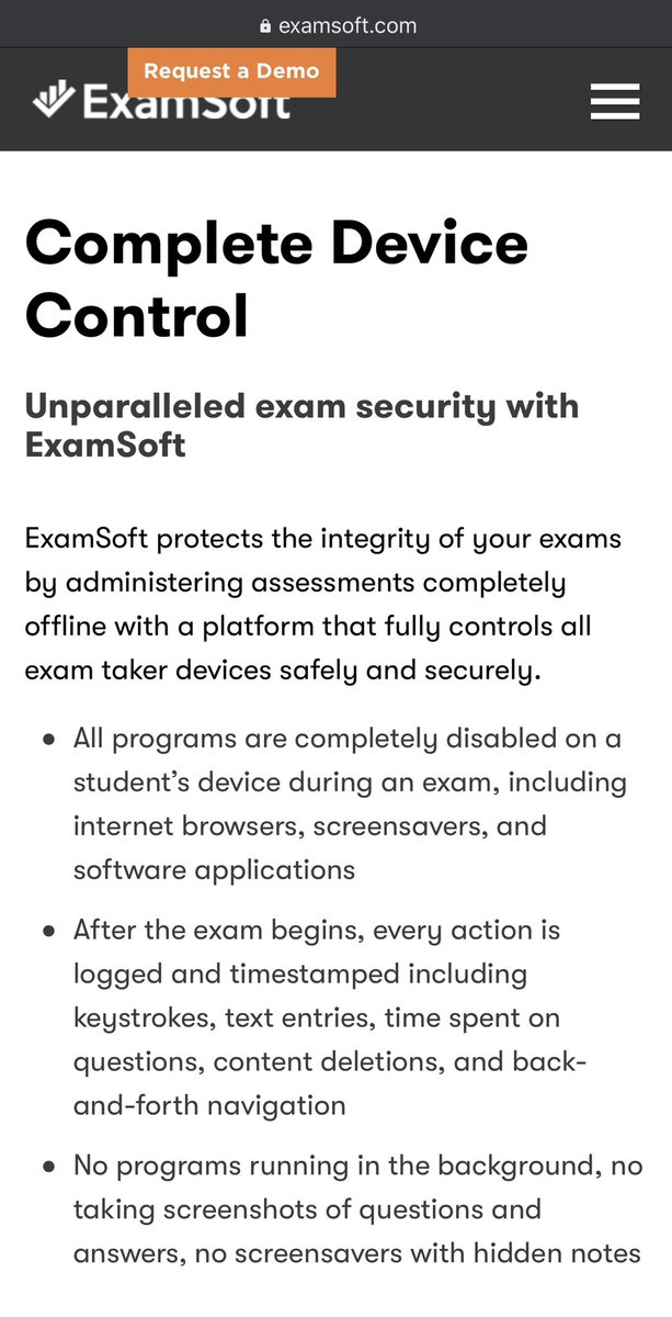 A cursory examination of the  @ExamSoft website finds very intrusive “features” that grant device access a hacker would dream of. How are users protected from someone else accessing these keyloggers and other tools? There is a facial/behavior recognition “AI” issue too