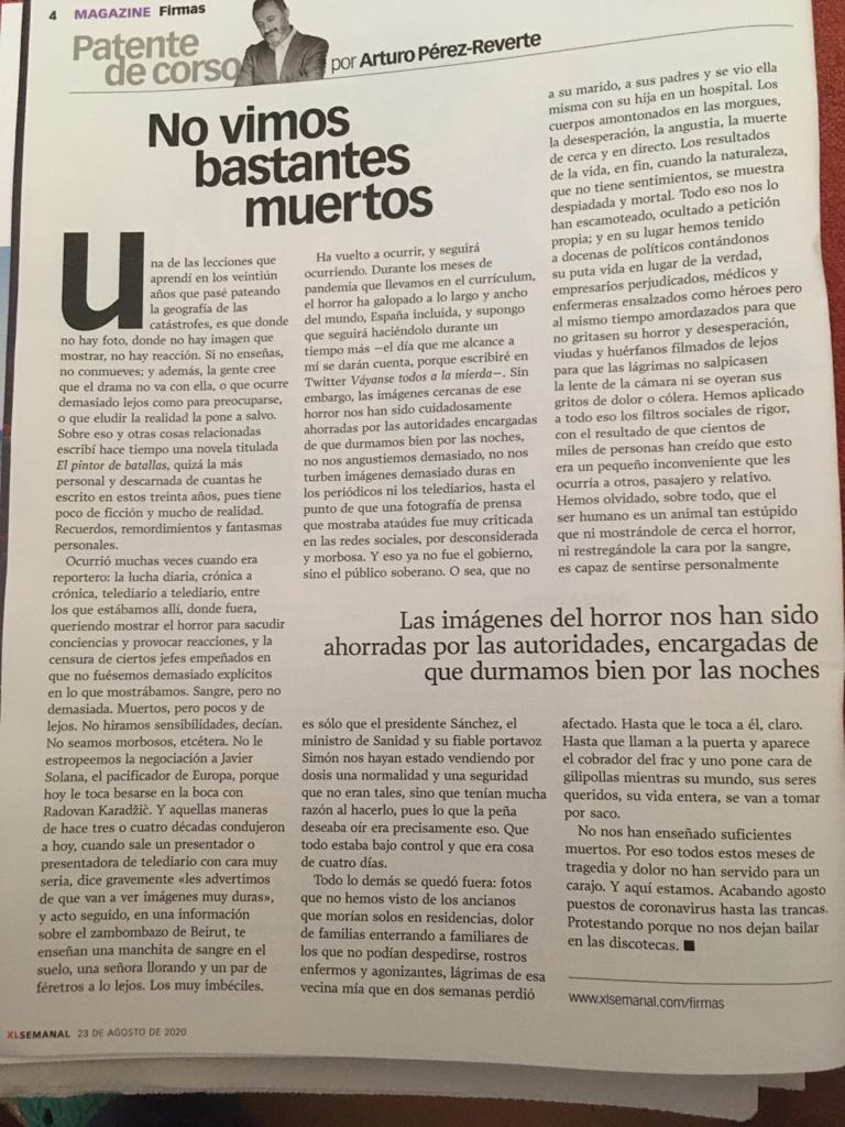 gervasanchez's tweet image. Gran artículo de @perezreverte Resume lo que algunos llevamos diciendo desde marzo