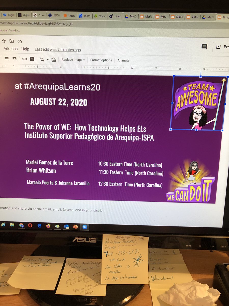 MGomezdelaTorre's tweet photo. #ArequipaLearns2020 Great morning of the Power of We: How Technology Can Help ELs/EFL ? I am so excited that we are presenting to my former Students that Now are teachers (400 teachers attending) https://t.co/HPNXNTi47W