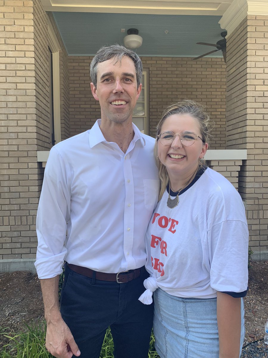 I met  @BetoORourke in Plano last September. I drove all the way there by myself and sat in the heat for hours. I didn’t know what to say, so I mumbled something about being a teacher and he THANKED ME for my service. I cried the whole way home.  #BetoDay  #BetoForever
