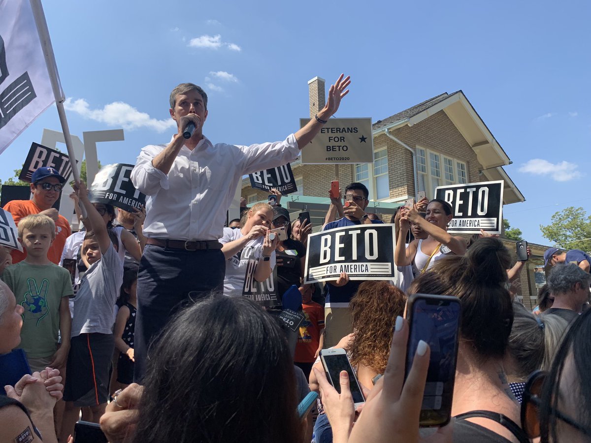 I met  @BetoORourke in Plano last September. I drove all the way there by myself and sat in the heat for hours. I didn’t know what to say, so I mumbled something about being a teacher and he THANKED ME for my service. I cried the whole way home.  #BetoDay  #BetoForever