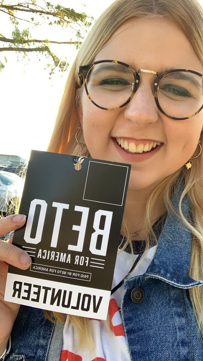 The second time I met  @BetoORourke was at the Rally Against Fear in Grand Prairie. I went alone (again) after work, and signed up to volunteer last min. Best. Decision. Of. My. Life. I met so many people I now call dear friends. That event changed my life.  #BetoForever