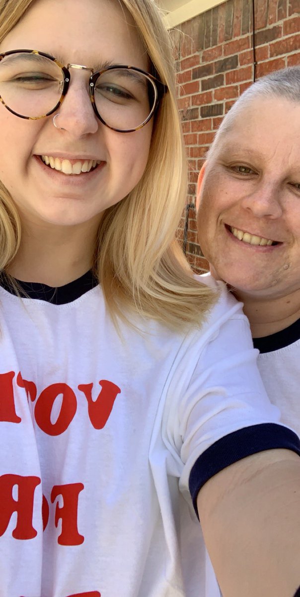  @BetoORourke even got my mom inspired to vote! She never cared about voting before, and would only vote for who I wanted. We got matching shirts right before his presidential race began and right after her cancer remission.  #BetoForever