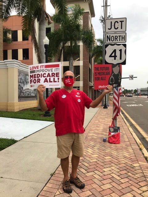 Nurses and constituents in Punta Gorda, Florida were up early greeting their neighbors and rallying for  #MedicareForAll!