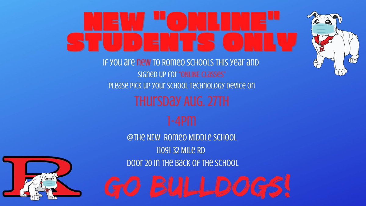 RomeoHighSchool (@romeohighschool) on Twitter photo If you know of any new students that will be doing our online program please share!! <a href="/RomeoSupt/">Todd R. Robinson, EdD.</a> <a href="/romeo__tech/">Romeo Technology Department</a> <a href="/romeoschools/">Romeo Schools</a> If you know of any new students that will be doing our online program please share!! <a href="/RomeoSupt/">Todd R. Robinson, EdD.</a> <a href="/romeo__tech/">Romeo Technology Department</a> <a href="/romeoschools/">Romeo Schools</a>