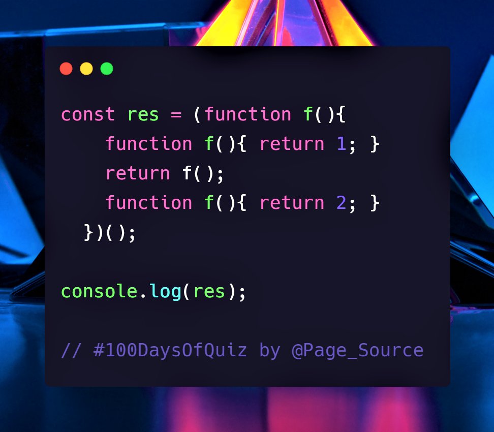 Day 22 question in JavaScript  #100DaysOfQuizWhat is logged in the console? #100DaysOfCode  #JavaScript  #JavaScriptInterview
