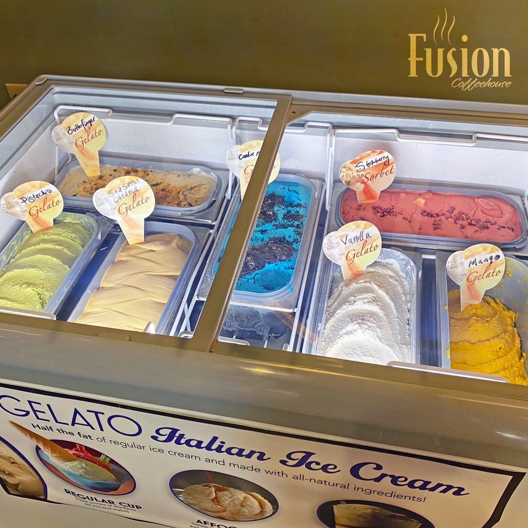 FusionCoffee's tweet photo. #Gelato is BACK! We’ve got a snazzy new machine and we are ready to put it through it’s paces! Now we're able to serve up more flavors than ever, meaning more options for you! So make the most out of what’s left of the summer and give all of our flavors a try! https://t.co/0XCyYKJNMx