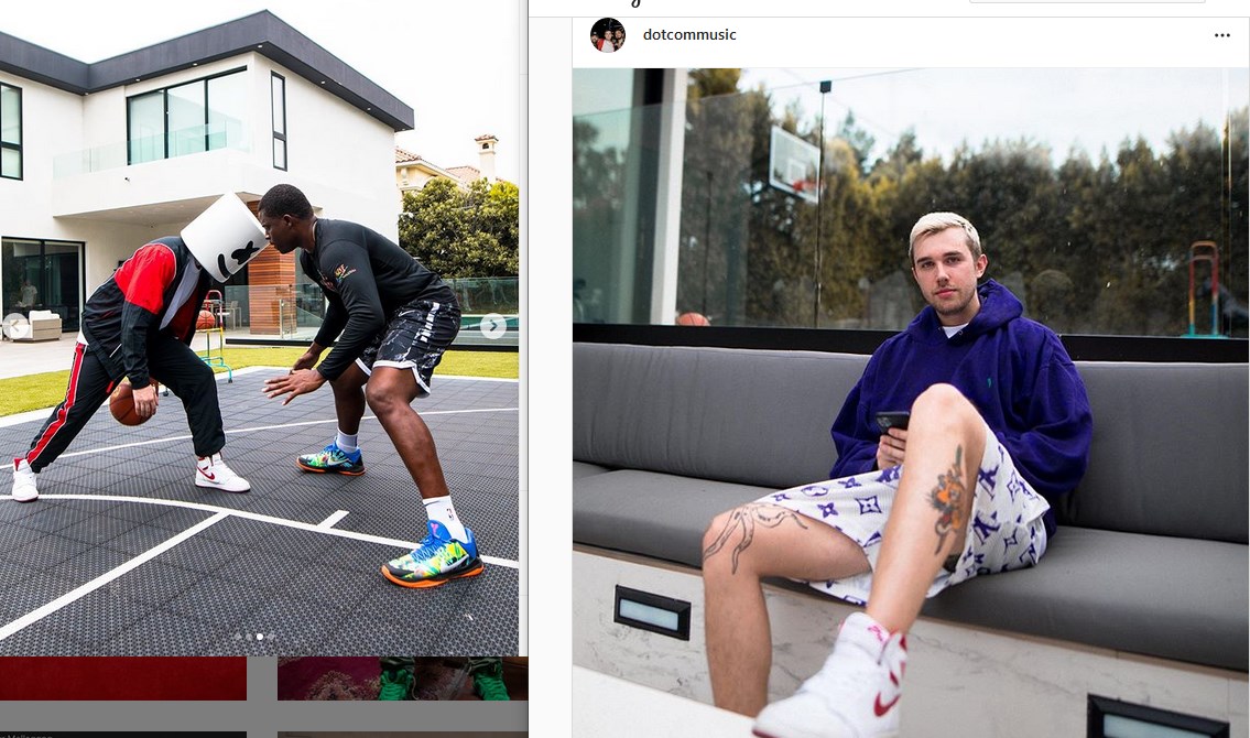 BradShort's tweet photo. I see u! Busted!  Same Court, Same Kicks, Same Basketball holder, Same house!

@marshmellomusic
@iamDOTCOM https://t.co/lnPhNtbSDJ