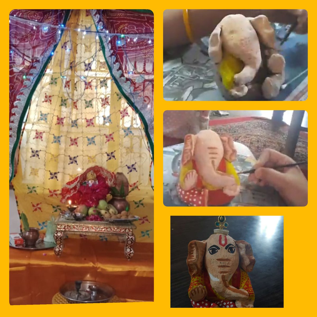 @bikaneribhujia I just made my bappa with lots of love.. I m very happy...
#BhikaramChandmal #ganpatidecoration #contestalert #tastyfriendforever
#HarMannMorya‘s

@Alpesh_2308 
@AadityaMehrotr4 
@aakash_beast786 
@GauravP26479152 
@vinodsapra76 
@devang_rathod 
@MeetuChopra2 
@SanjayJ45449140