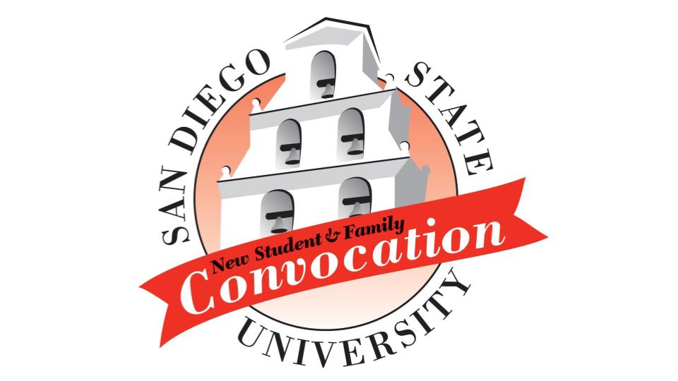 SDSU's tweet photo. Just a few more hours until New Student and Family Convocation! Remember to share your photos using the hashtags #NewToSDSU and #SDSUConvocation2020.
⏰ : Pre-show begins at 11:30 am and the virtual ceremony will begin at noon (PDT).
🔗 Livestream: https://t.co/CAk5xyG6uD https://t.co/7fJFbMdJvl