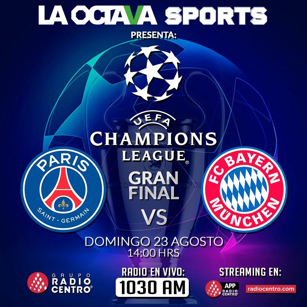 Mañana tendremos una final más de <a href="/ChampionsLeague/">UEFA Champions League</a> en <a href="/laoctavasports/">La Octava Sports</a> de <a href="/RadioCentroMX/">Grupo Radio Centro</a> será una gozada. Listos <a href="/gvlo2008/">Gerardo Velázquez de León</a> <a href="/DanielBarba_/">Daniel Barba</a> <a href="/JimmySandovaal/">Jaime Sandoval</a> para #VolverAEmocionar
