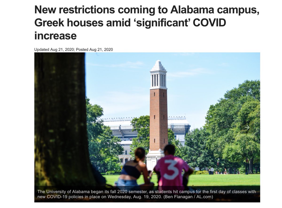 If in-person events are banned on campus One wonders why a uni has persons on its campus https://www.al.com/news/2020/08/new-restrictions-coming-alabama-campus-amid-covid-concerns.html?outputType=amp