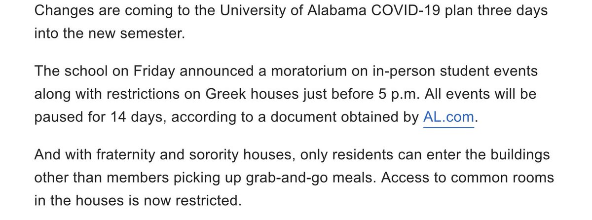 If in-person events are banned on campus One wonders why a uni has persons on its campus https://www.al.com/news/2020/08/new-restrictions-coming-alabama-campus-amid-covid-concerns.html?outputType=amp