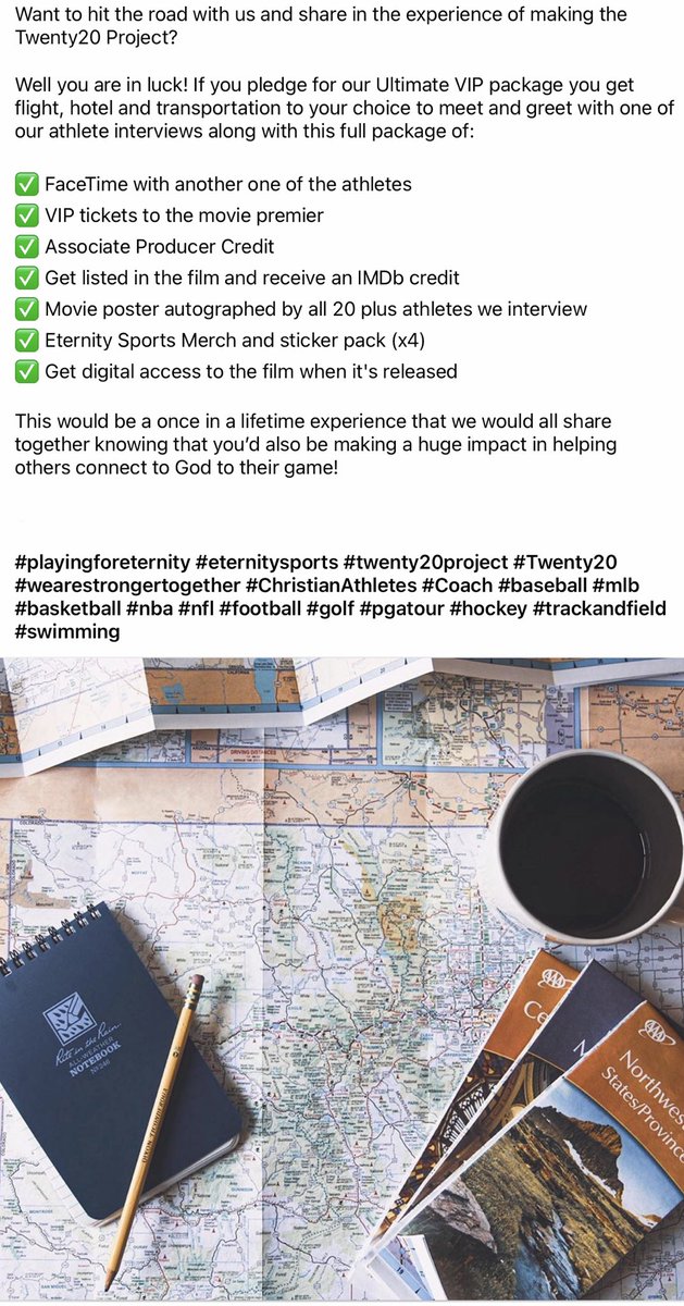 playforeternity's tweet photo. Want to hit the road with us and share in the experience of making the Twenty20 Project?
⠀
Click the link to find out How: https://t.co/PpZARDS4j4
⠀
#playingforeternity #eternitysports #twenty20project #Twenty20 #ChristianAthletes #Coach #baseball #mlb #basketball #nba https://t.co/RKjGqgfk7u