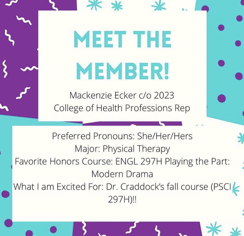 Let’s meet some honors students! First up: <a href="/mackenziecker/">mack</a> representing the College of Health Professions