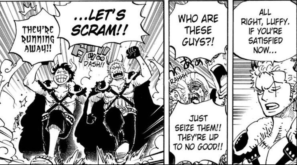 Zoro since the start of Wano has been trying to avoid taking damage before the final battle against Kaido. To the point he's avoided conflict by running away due to being outnumbered and having to deal with warriors of various skills.