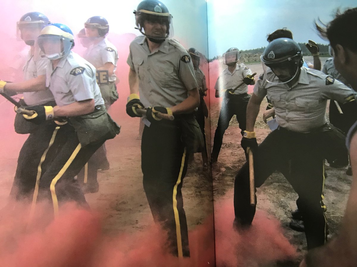 I can’t make a joke better than the actual caption from this RCMP training exercise: “A mob of ‘rioters’ played by soldiers from (Petawawa) attacks a mock parliament building, chanting ‘we want beer’ and hurling tennis balls.”
