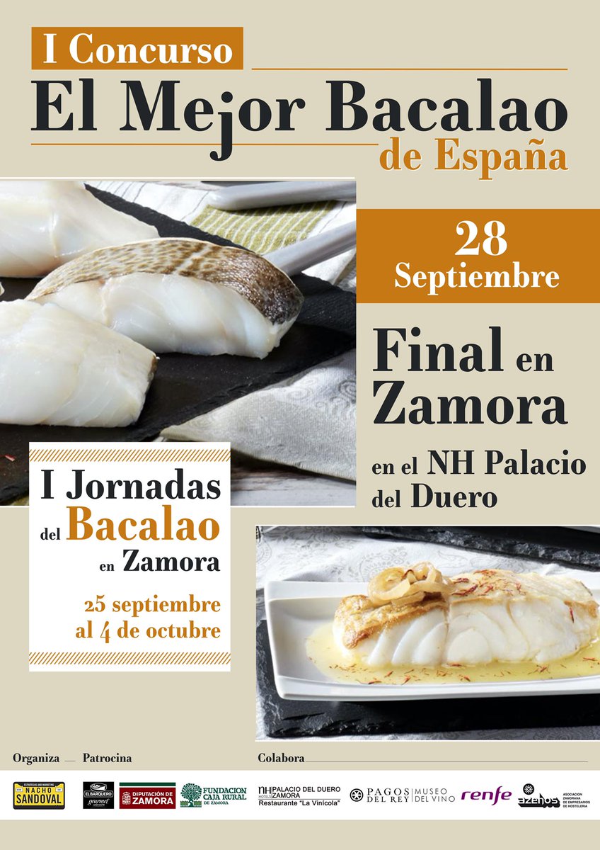 Después de 4 meses de trabajo os presento el nuevo proyecto que ponemos en marcha 😀 junto a <a href="/dipuzamora/">Diputación de Zamora</a> <a href="/alimentoszamora/">Alimentos de Zamora</a> <a href="/BacalaoBarquero/">Bacalaos el Barquero</a> <a href="/cajaruralzamora/">cajaruralzamora</a> 

Zamora será la “Capital del Bacalao”

🔸I Concurso el Mejor Bacalao de España
🔸I Jornadas del Bacalao en Zamora