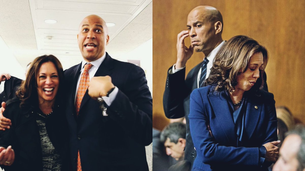 Lastly.... if you had a before they ran for president and after side by side shot of How Kamala and Cory looked after they were put on training wheels by black voters... it would be something like this. Where were these rich brothas when these Two took Joe on?SILENT AS HELL.