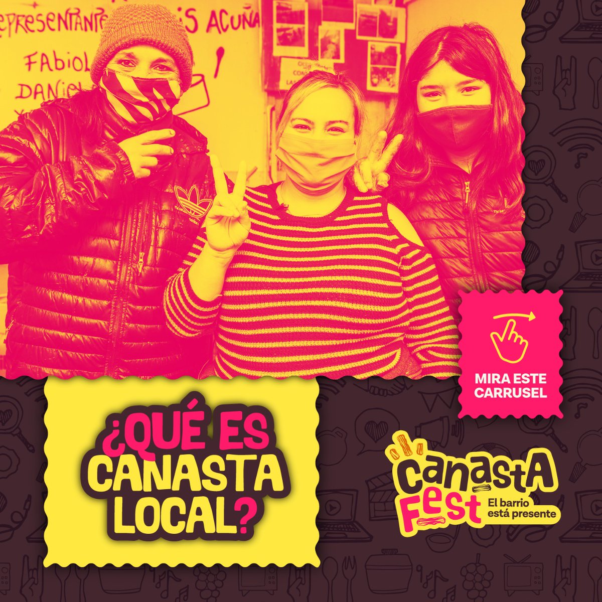 NPSChile's tweet photo. Este domingo, a partir de las 18:00hrs, #CanastaLocal invita a "CanastaFest: un festival hecho desde el barrio". Síguelo vía: ChilevisiónLIVE https://t.co/TwETsxLQj7
Conoce más de esta iniciativa y el programa del Festival 👇 https://t.co/9LJDVkrkL7