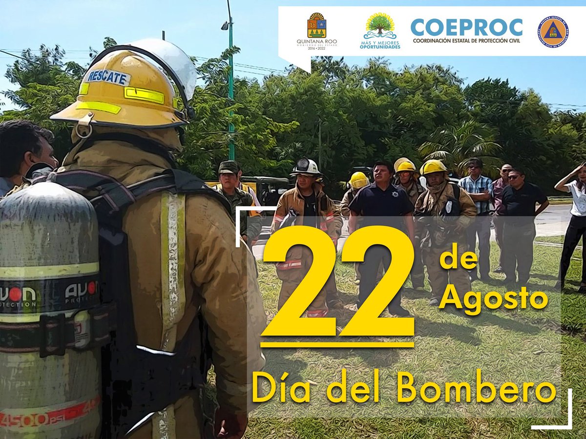 Felicidades a las y los Bomberos en su día #DiaDelBombero. Mujeres y hombres de gran profesionalismo y compromiso con su País, su Estado, su familia y su sociedad. Hay que apoyarlos más, impulsarlos y reconocerlos. Felicidades. <a href="/ProtCivil_QRoo/">Coordinación Estatal de Protección Civil QRoo</a> @SSP_QROO #JuntosSaldremosAdelante