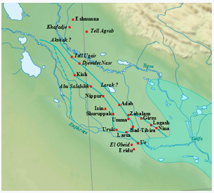 But how can then the Erin mountains be east, where Utu lives? When this is where Sumer was...