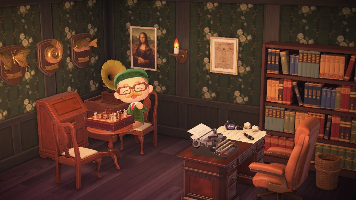 SmugMuggle_ACNH's tweet photo. House Tour! This is my dream room: my study! its the fist room I knew I wanted when I got a house. #AnimalCrossing #ACNH #NintendoSwitch https://t.co/DCGZs0SCXw