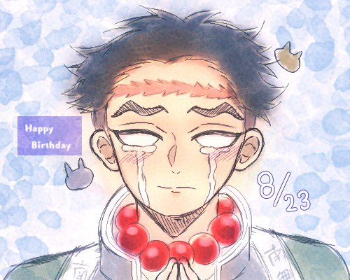 aoharuさんがTwitterに投稿した悲鳴嶼行冥(鬼滅の刃)のイラスト。