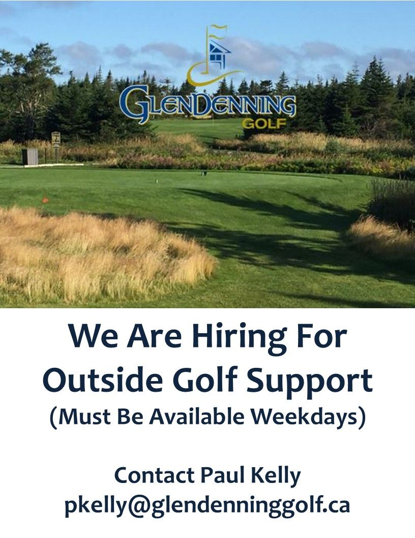 Hiring immediately for outside golf support.  Part Time and Full Time positions available.   Duties include but washing Power Carts and collecting Range Balls.  Must be available weekdays during daytime hours.  Email resume to Paul at pkelly@glendenninggolf.ca.  No phone calls.