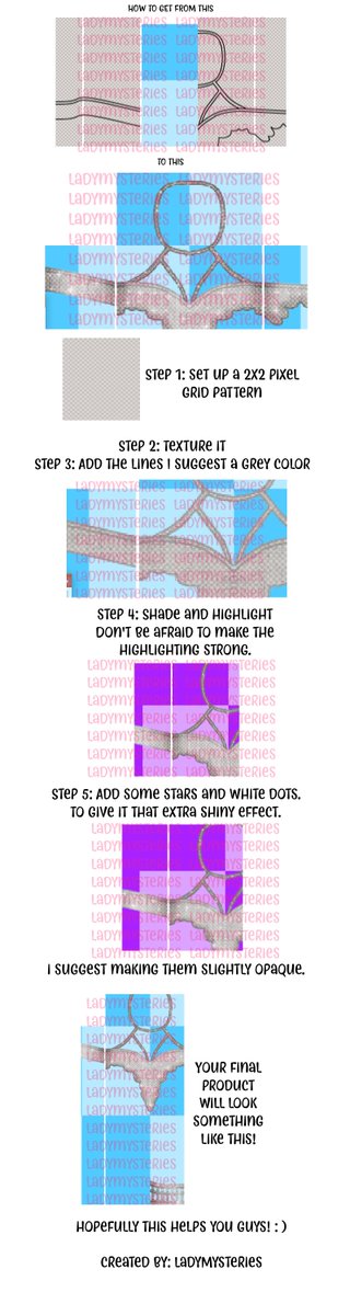 LadyMTutorials's tweet image. ♡ Silver Tutorial ♡

Made in 2019.

♡

Be sure to click and open it to it&apos;s full size to able to read it!

♡

#Roblox #RobloxDev #RBXDev #robloxclothing  #RobloxClothes  #robloxclothingdesigner #robloxclothingtutorials #robloxclothingtutorial
