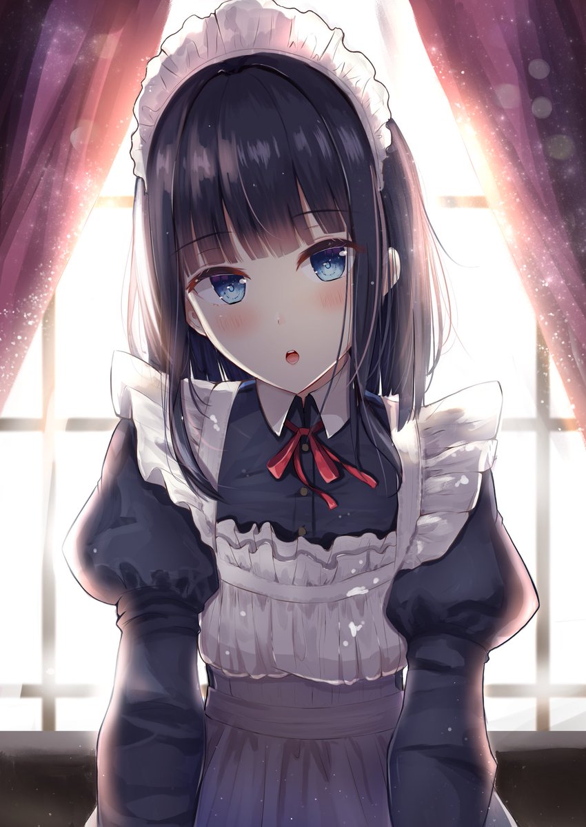 朝ですよご主人様 起きてください かなたのイラスト