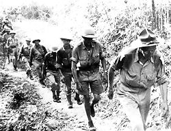 4 of 32: After the defeat, Stilwell and his staff hiked 140-miles over jungle-covered mountains to India. Stilwell, the commander of US Forces in CBI, took the defeat personally and vowed to retake Burma and re-open the lifeline to China.  #WWII75