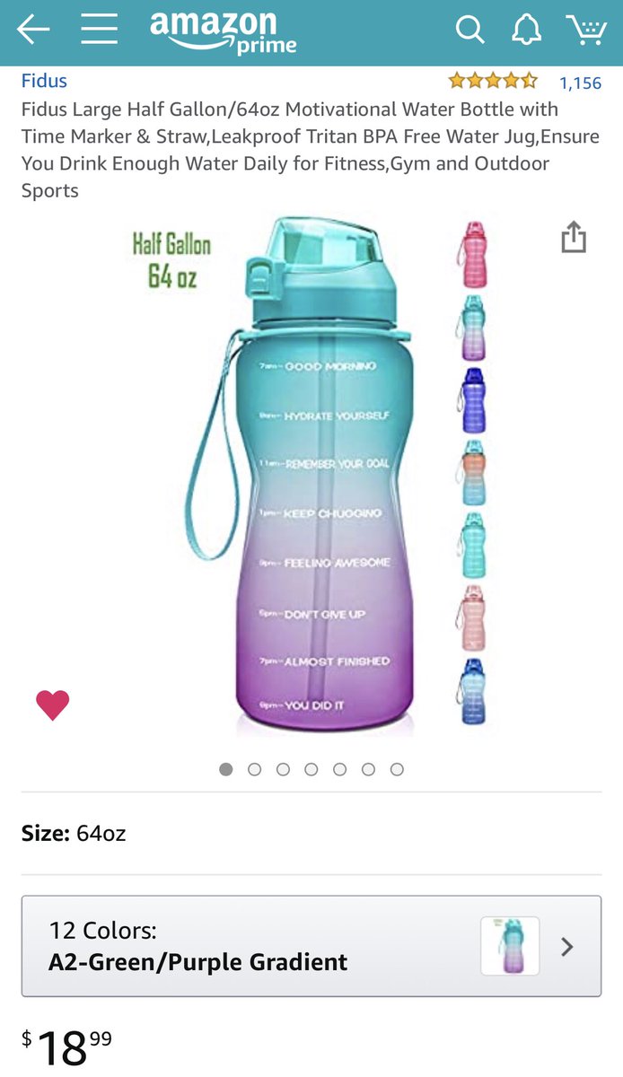 DrAlbertCoach's tweet photo. I have always struggled drinking 64oz of water a day until I got this water bottle! 👏🏼 It has the best straw and the hourly time levels help me stay on target all day!!! They also make one for 128oz!!! 💙 #amazonforthewin https://t.co/4EZjpwTkKX