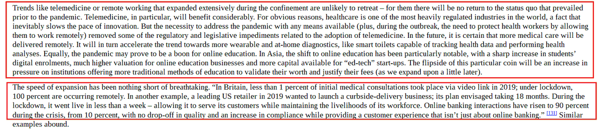 "...healthcare is one of the most heavily regulated industries in the world, a fact that inevitably slows the pace of innovation... the necessity to address the pandemic [] removed some of the regulatory & legislative impediments related to the adoption of telemedicine."
