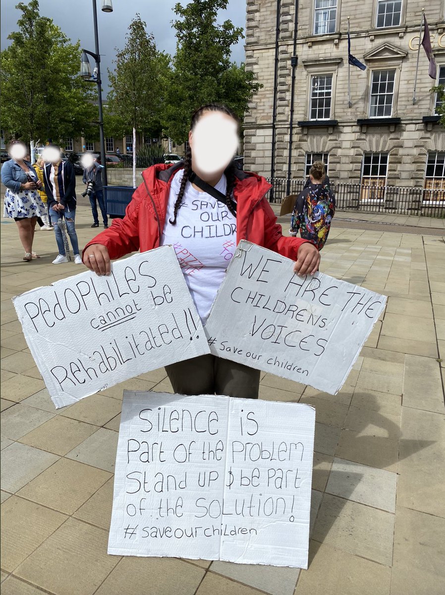A few images from the "save our children" rally in Huddersfield today. Credit:  @thestephencw