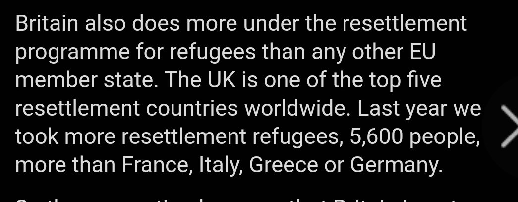 This is perhaps one of the more disingenuous comments which  @NatalieElphicke comes out with. Resettlement, of which the UK has only limited routes, is one of the most minor contributing factors to the number of refugees a country takes. 5/