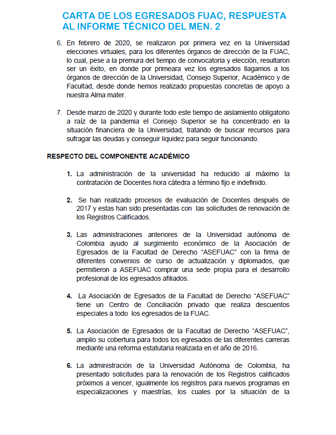 Egresados_fuac's tweet photo. Carta de los Egresados FUAC, a la Ministras de Educación. @Mineducacion , @VictoriaBxE  @UniAutonoma_Col, @Egresados_fuac https://t.co/9PQt4AmsFy