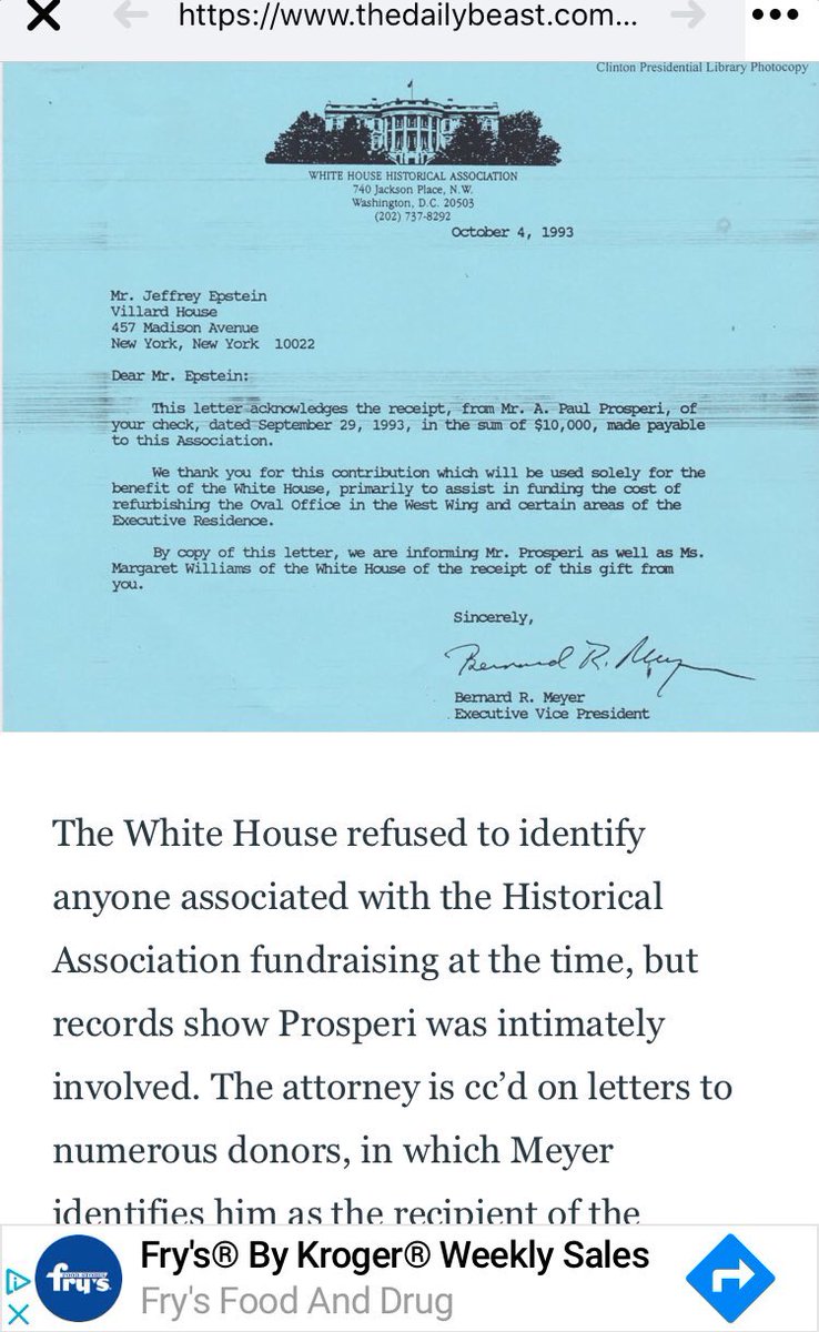 Surely, it must be coincidence that Epstein was in the White House in 1993? Who was in office then? it would seem there’s some connections adding up: